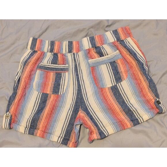 Per Se Lenin Shorts – Size Large – Cream with Orange & Blue Stripe – EUC - Picture 3 of 3